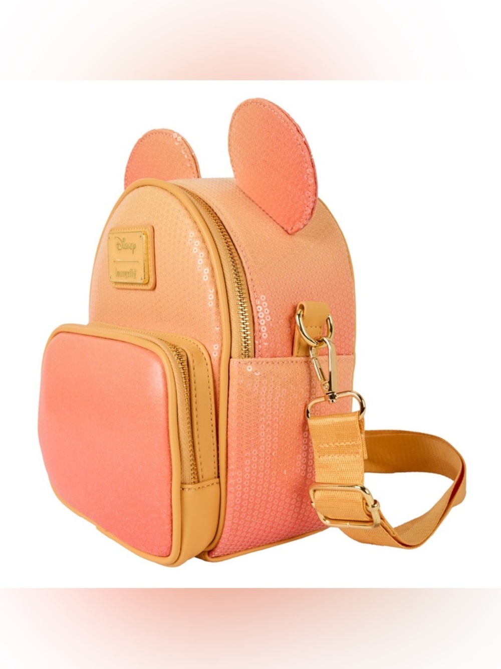NWT Disney Loungefly Mickey Mouse Glitter Sequin Mini Backpack & Crossbody Bag - Picture 4 of 9